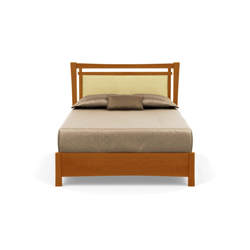 Monterey Upholstered Bed, California King, Ebony Leather, Autumn Cherry