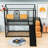Padmukh Twin Over Twin Metal Bunk Bed With Slide And Shelves-2081196837