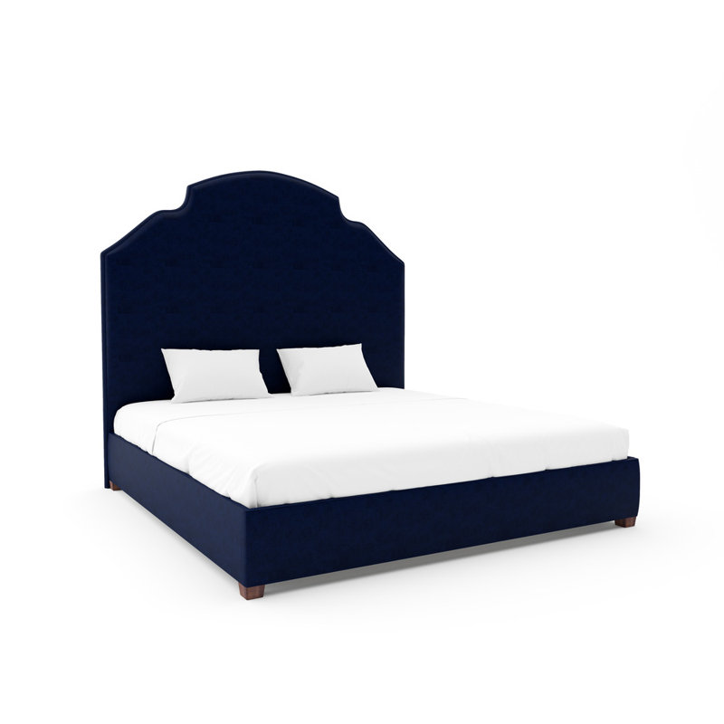 Leland Upholstered Bed, Weathered, Full / Double, Posh Life Performance Velvet Ink