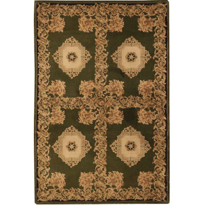 Tapis vert et doré de haute qualité noué à la main