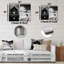 Ensemble de 2 décorations murales en métal noir et blanc-846593323