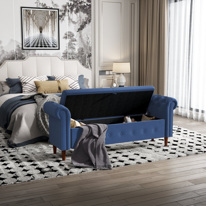 Banc de rangement Agnew, Lin bleu