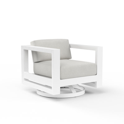 Camela Swivel Aluminum Outdoor Lounge Chair , Sunbrella® Cushions Included