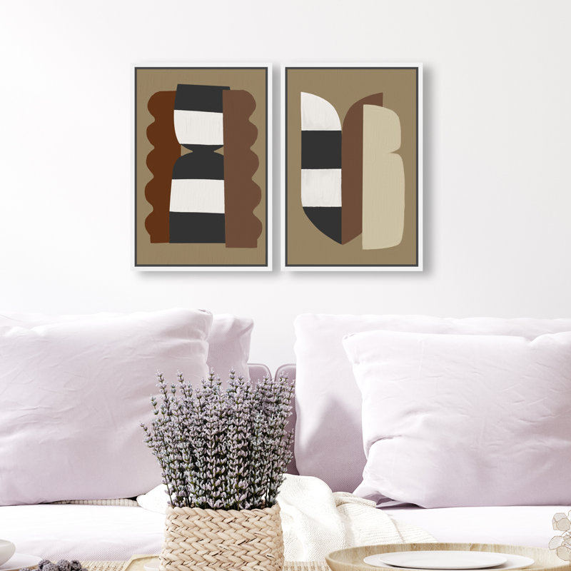 Puzzle Catcher Set Set by Oliver Gal, 11"H x 16"W, White Floater Frame