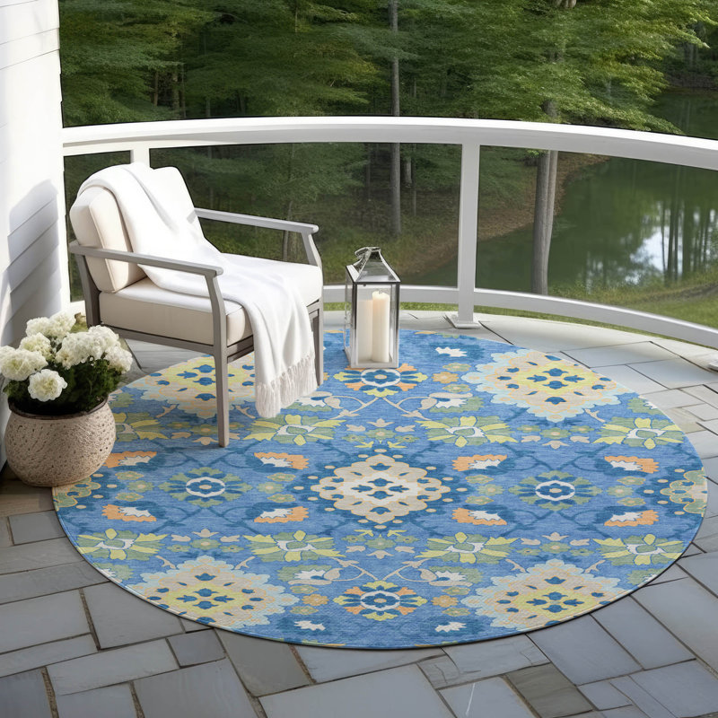 Tapis intérieur / extérieur bleu Vespera , 3 pi x 5 pi