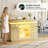 47.24" Sideboard, Modern Style Dining Sideboard, Featuring 3 Drawers And Transparent Glass Doors, With Built-In Led-Lit Display Cabinet, Including Usb Ports, Type-C Ports, And Motion Sensors.-1848830446