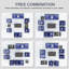 Ensemble de conversation en métal pour 9 personnes avec coussins bleus, ensemble de conversation pour patio extérieur (coussin non inclus)-1180492514