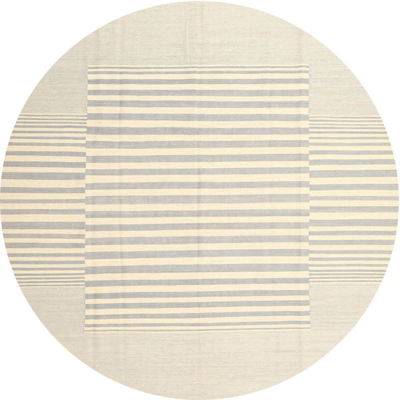 Tapis de zone vert/rouge/orange contemporain, Rond 8 pi