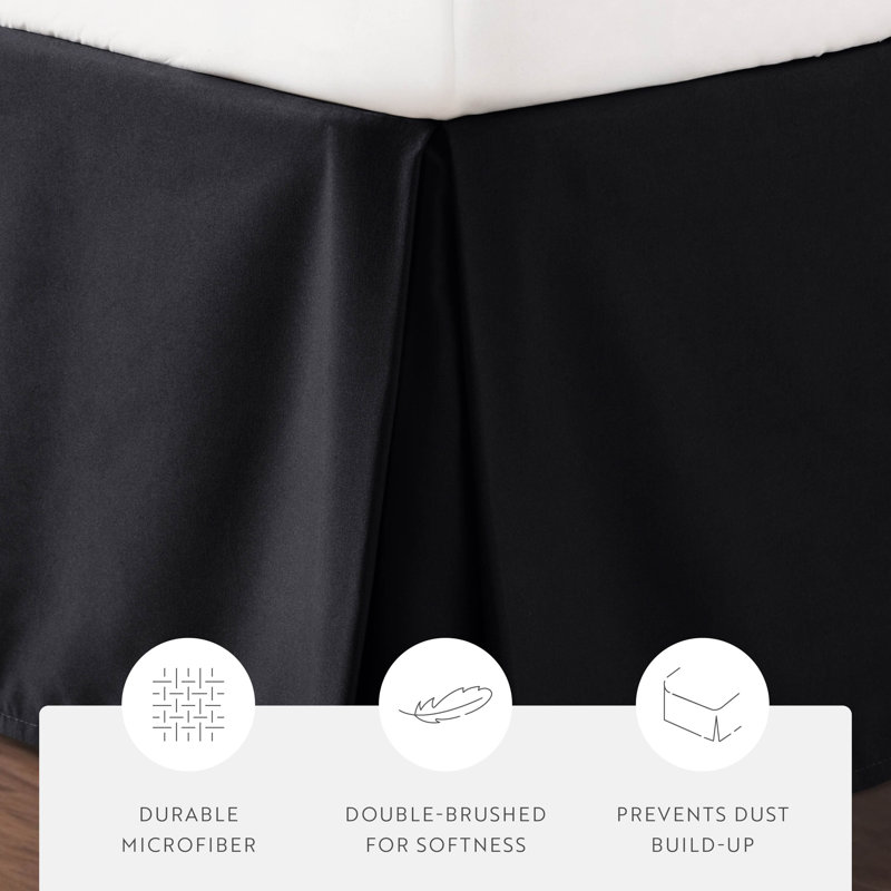 Becky Cameron 14" Tailored Bed Skirt, Black, Full