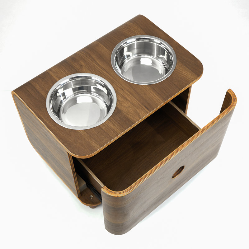 Elevated Pet Feeding Station with Hidden Storage