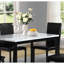 Table de salle à manger en métal simple avec surface lisse stratifiée en faux marbre-625151203