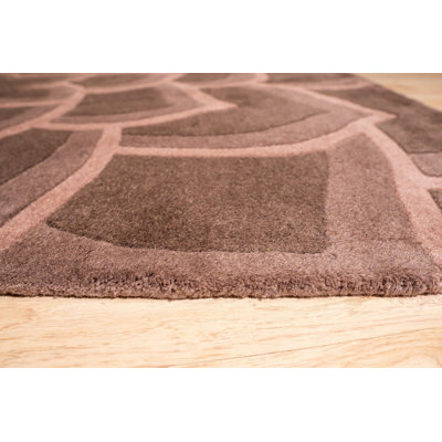 Hand-Tufted Wool Wiled Tufted Rug, Brown , Stylish & Durable Area Rug for Adding Warmth and Contemporary Elegance to Your Living Room, Bedroom, Office, or Home Décor