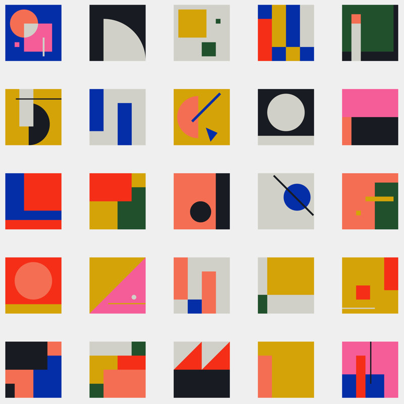 Bauhaus Shapes Collection by Normform - Wrapped Canvas Print, 91cm H x 91cm W x 3.8cm D