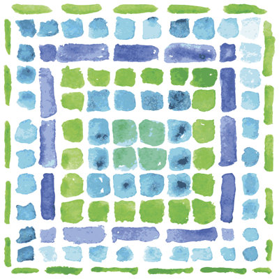 Abstract Watercolor Mosaic Background by Olezzo - Wrapped Canvas Print