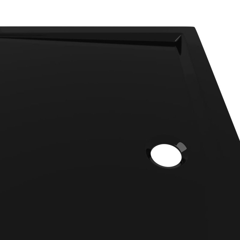 Jamieson Plastic Shower Tray, Black, 4cm H x 110cm W x 80cm D, Centre