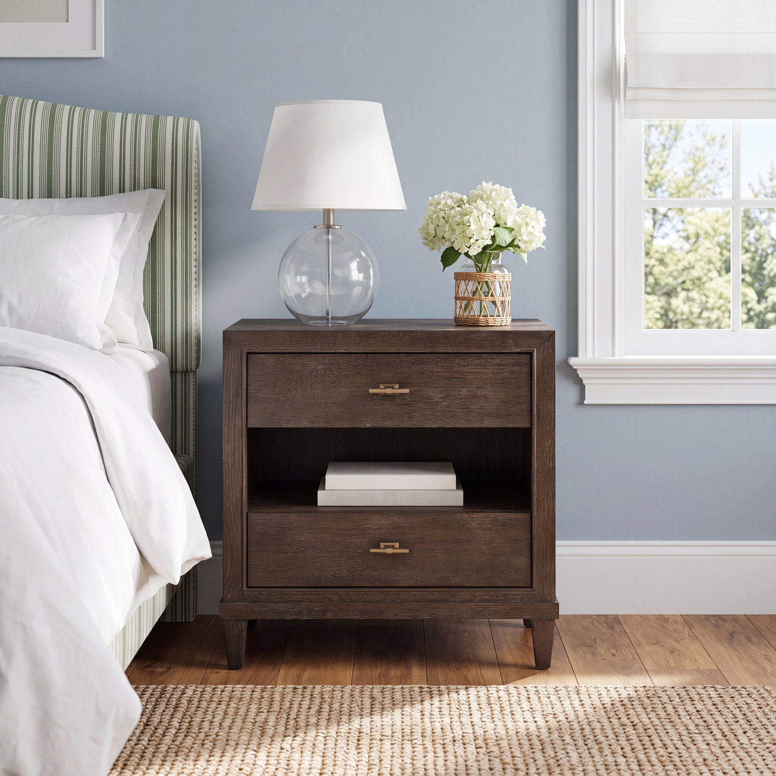 Saratoga 2-Drawer Oak Nightstand