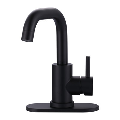 Stainless Steel Single Handle Bar Faucet With 6.3" Deck Cover Plate And Supply Lines