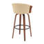 Tabouret de bar pivotant avec finition en bois de noyer et revêtement en similicuir