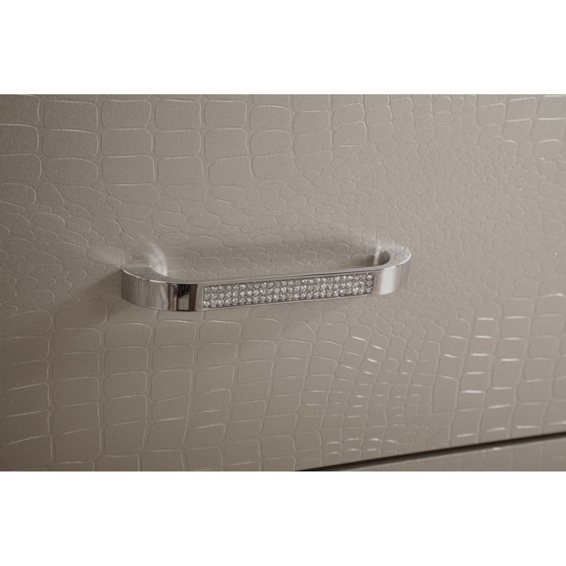 Compact, Durable Particle Board Nightstand With Silver Champagne Finish For Versatile Spaces