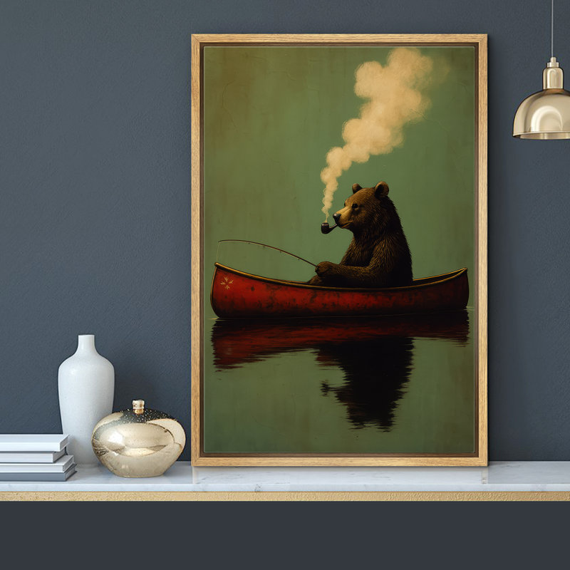 Reproduction d'art sur toile encadrée vintage, H 36 po x l 24 po x P 1,5 po, Cadre naturel