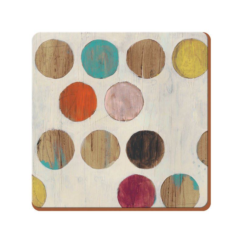 Retro Spot Square 6 Piece Coaster Set Set