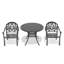 Ensemble 3 pièces de meubles de patio en aluminium coulé avec coussins-118051152