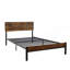 Structure simple en métal pour lit simple, style moderne et confort pour toute chambre à coucher, noir