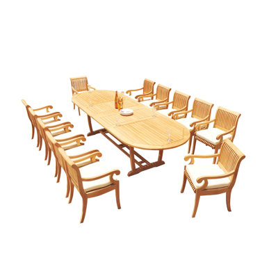 Mas Outdoor 13 - Piece Teak Dining Set