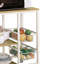 Chariot de cuisine polyvalent brun et blanc naturel pour des espaces de cuisson efficaces