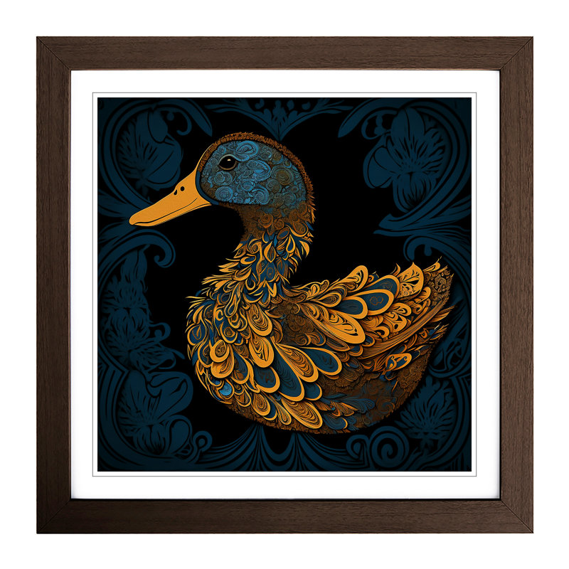 Single Picture Frame Print on Wood, Walnut