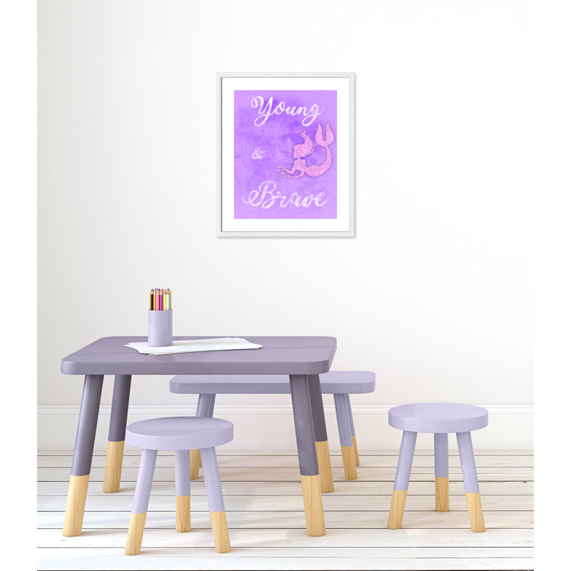 Adhésif décoratif Brave Mermaids, H 24,5 po x l 20,5 po x P 1,18 po, Encadré de boîte blanc