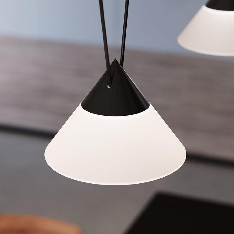 Black Glass LED Island Pendant Light Fixture