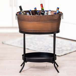 Aspen Hammered Beverage Tub with Stand