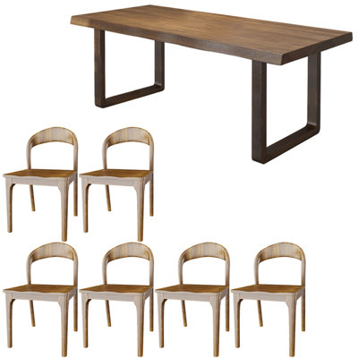 Modern simple solid wood dining table set..