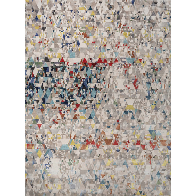Contemporary One-of-a-Kind Rectangle 9'1" X 12' Hand Knotted Area Rug