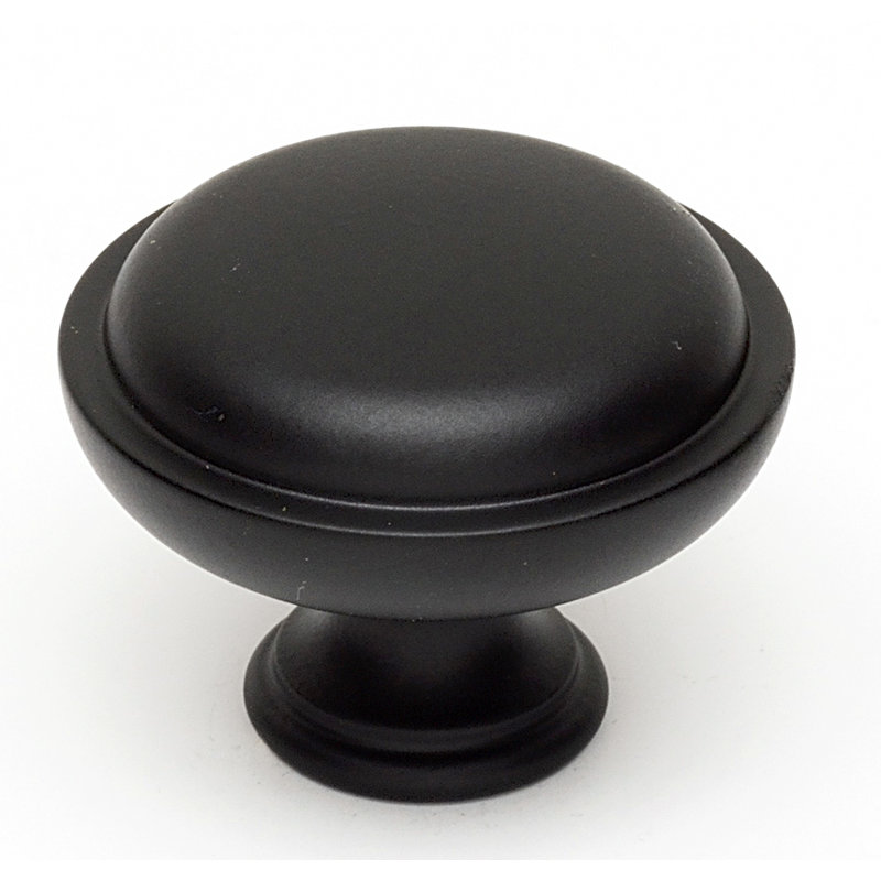 Mushroom Knob, Matte Black, 1.25" H x 1.5" W x 0.75" D