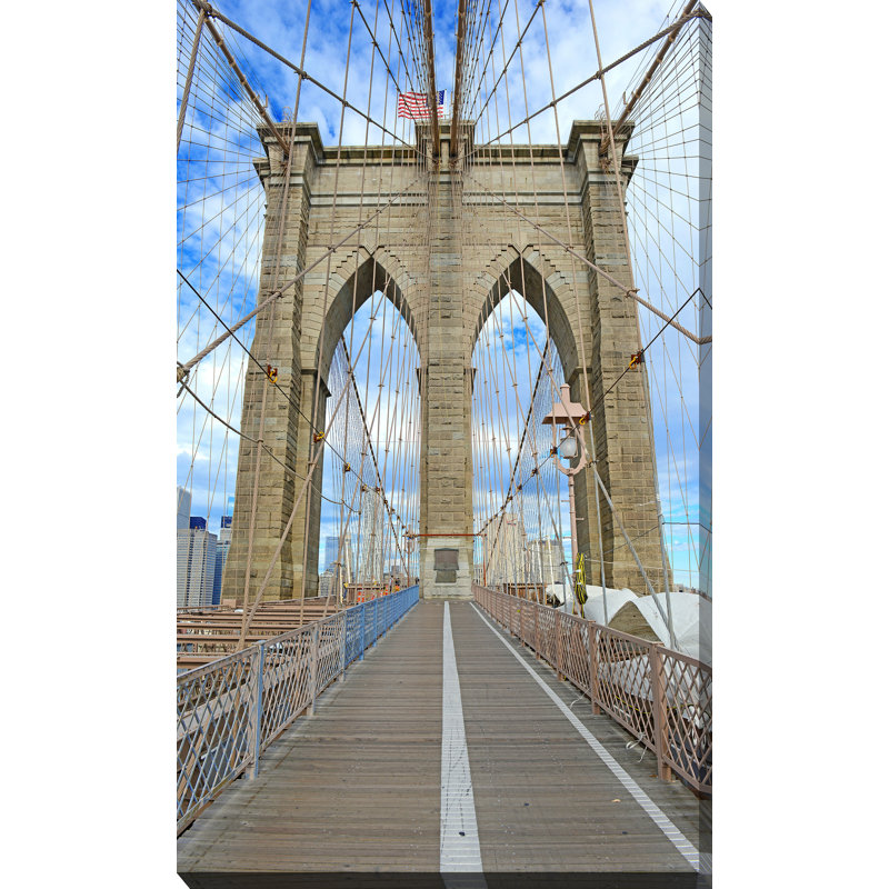 « brooklyn bridge », reproduction de photo sur toile enroulée, H 30 po x l 18 po x P 1 po