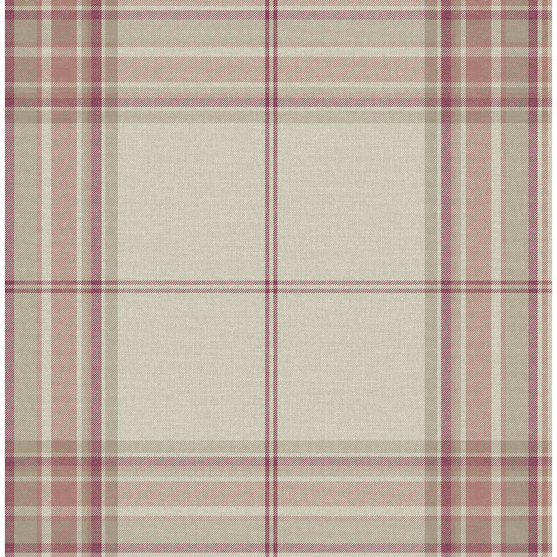 Westley Black Plaid Wallpaper, Red