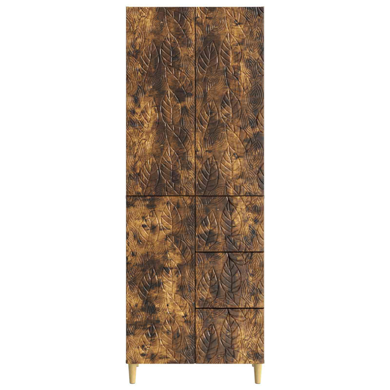 3 -Door 3 Storage Cabinet, Smoked Oak