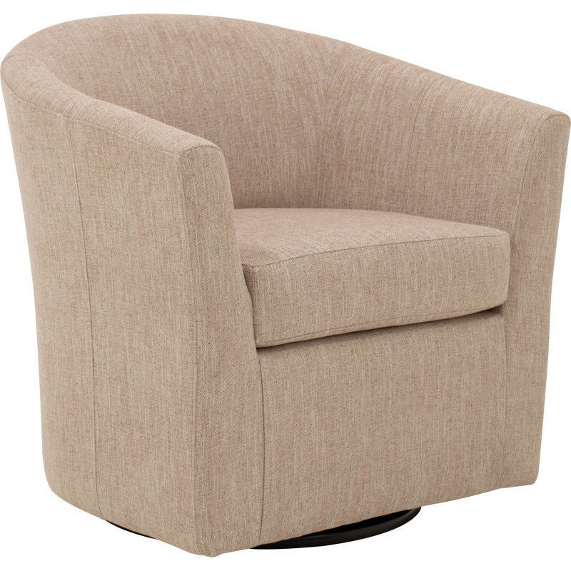 Bozanka 31'' Wide Swivel Barrel Chair, Hapden Blush Pink 100% Polyester