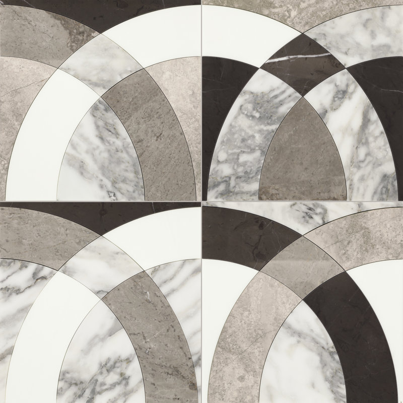 Daltile Eclessia Marble Natural Stone Arches Mosaic Polished (10 PCS Per Carton) (9.70 SQFT Per Carton)