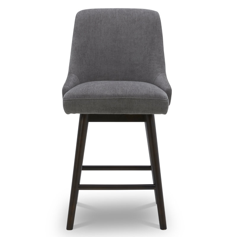 Luong 26'' Swivel Counter Stool, Dark Grey