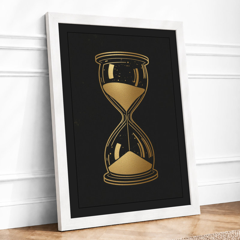 Golden Hourglass Minimalist - Print, A2 - 59.4 x 42.0 cm, White