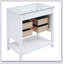 Ensemble de meuble-lavabo moderne 30 po bleu marine / blanc avec base ouverte
