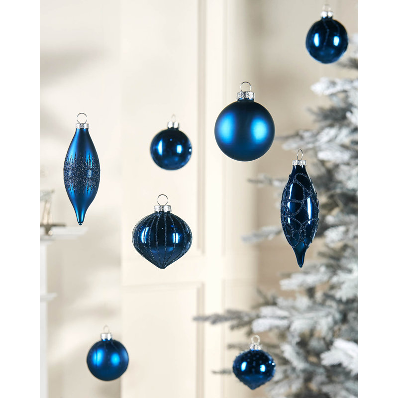 11.61cm Solid Colour Plastic / Acrylic Bauble, Navy Blue