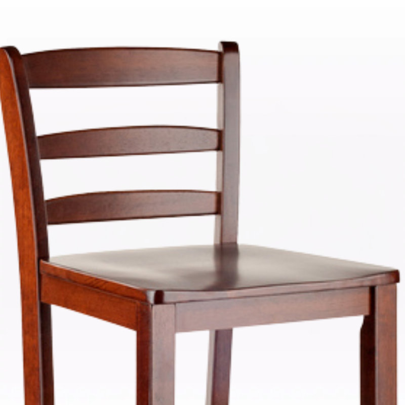 Hubbard Three-Piece High Table with Ladder-Back Bar Stools, Walnut