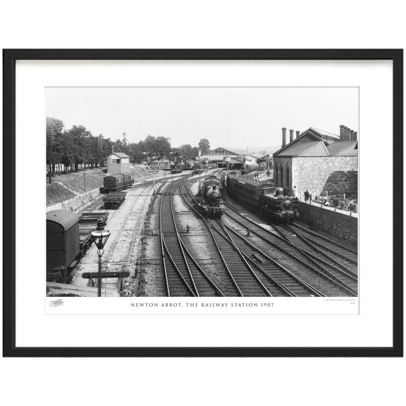 Newton Abbot, The Railway Station 1907 by Francis Frith - Single Picture Frame Print, 28cm H x 36cm W x 2.3cm D