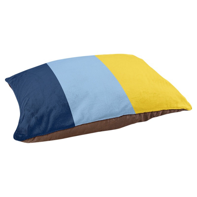 Coussin d'extérieur pour chien Florida Tribe, Medium (28" W x 18" D x 9.5" H), Navy Blue/Light Blue/Yellow