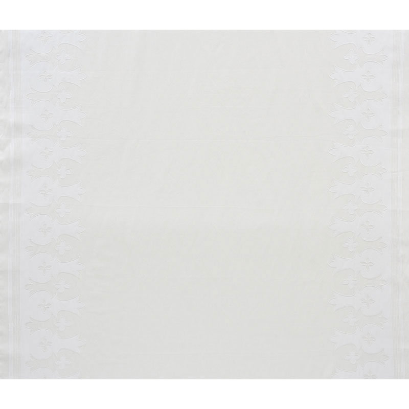 Bergama Applique Fabric, White/Ivory