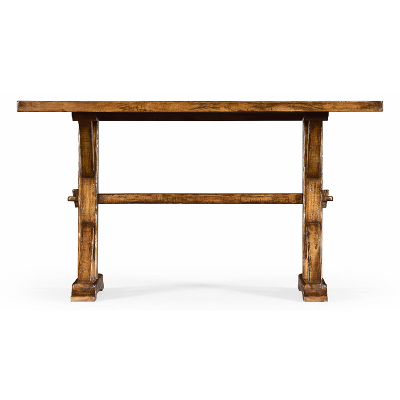 Casually Country Walnut Wood Dining Table, 54" L x 28" W, Country Farmhouse Walnut